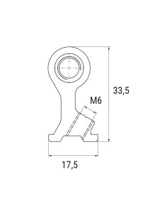 CA1327-765 - Joining bracket lg. 76,5 mm with two M6 holes 2
