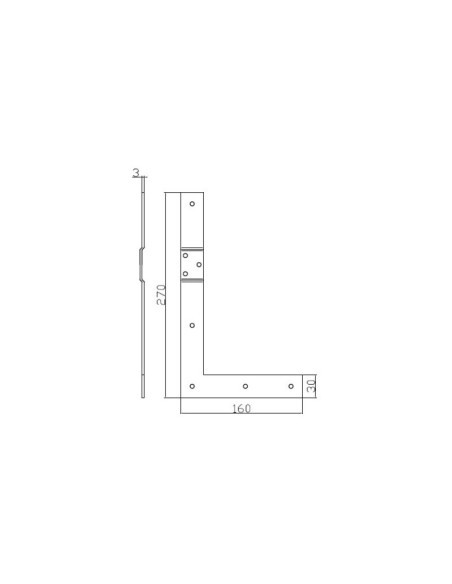 1/5008DX - Bandella squadro destro 270 x 160 mm per cerniera