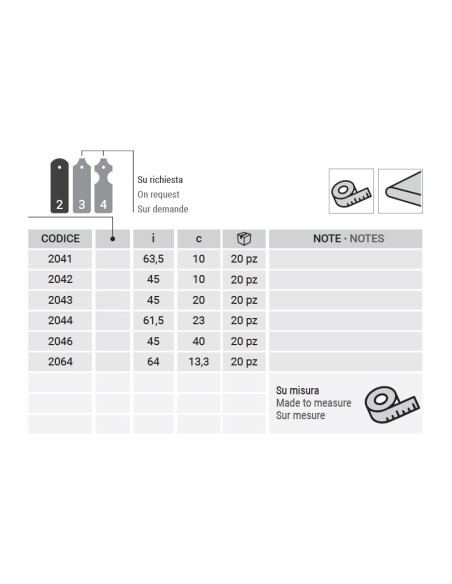 2044 - Bandella a T Serie 20 - I   61,5 mm Collo   23 mm