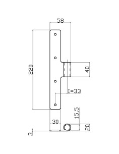 4020 - Bandella mezzo squadro I   33 mm - Serie 40 2