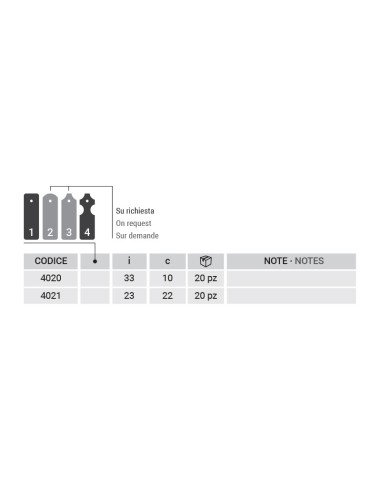 4021 - Bandella mezzo squadro I   23 collo 22 mm Serie 40