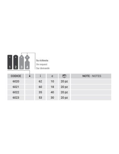 6022 - Bandella mezzo squadro Serie 60 I   35 Collo 40 mm
