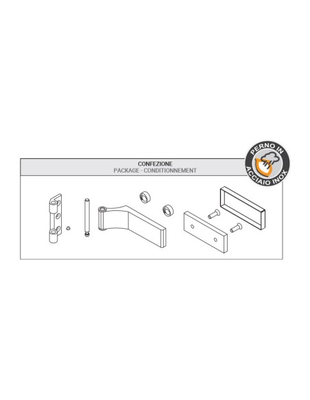 CV0106 - Cerniera per porte interne in vetro / alluminio