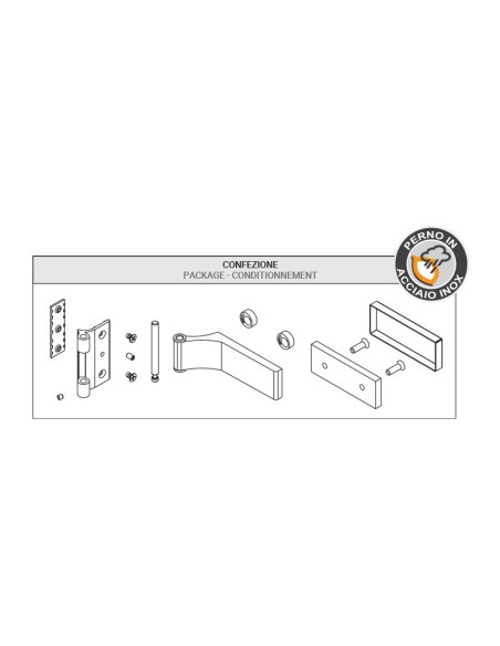 CV0534 - Cerniera per porte interne in vetro / alluminio