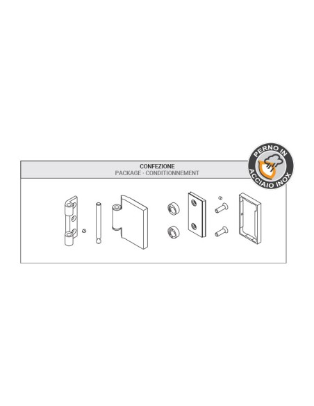 CV0602 - Cerniera per porte interne in vetro / alluminio