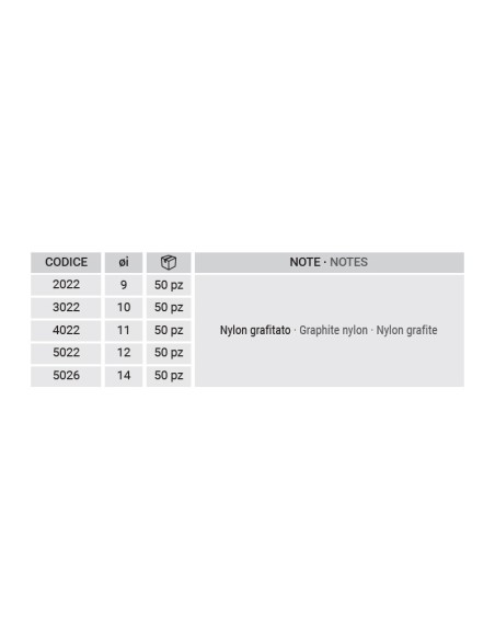3022 - Boccola di adattamento nylon nero ø interno 10 mm