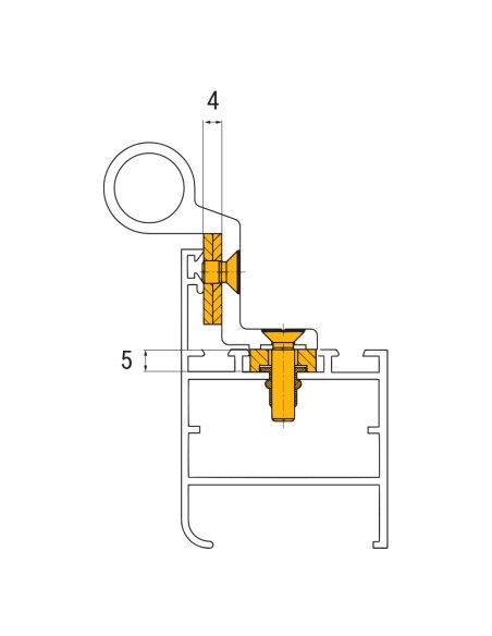 0107 - Kit d’adaptation pour charnières H2S - chambre européenne et R40
