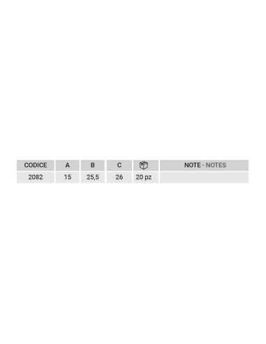2082 - Noeud charnière ambidextre, système H2S - A   15 mm (4ème trou) - Déport   26 mm