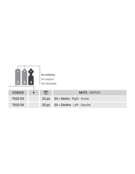 7020SX - Middle shutter hinge left side - Series 70 - I   48 mm