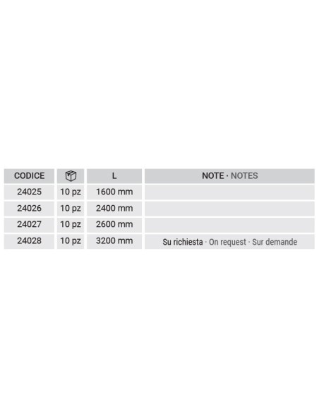 24025 - Asta tonda ø 9 mm nera per spagnoletta lg. 1600 mm