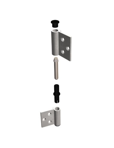 0610 - Charnière pour portes d’intérieur en aluminium/bois, 3 trous