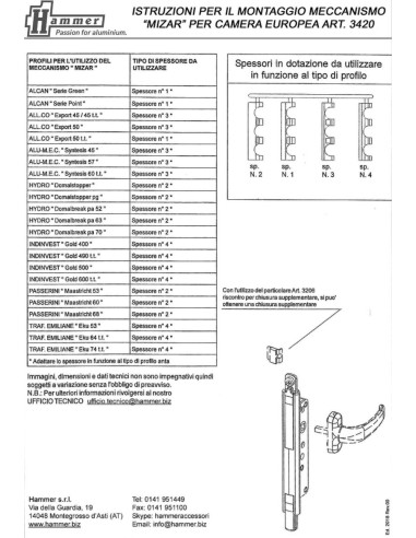 3420 - MECCANISMO MIZAR BIDIREZIONALE PER CE