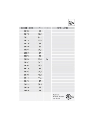 SH550 - Squadretta ad avvitare T   55 x H   36 mm