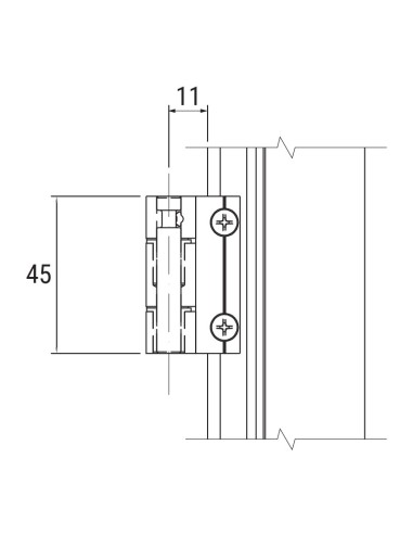 09033CATCEN - Paumelle pour volets à battant plein en aluminium - 45 mm