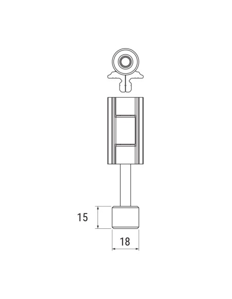 09033CATINF - Paumelle inférieure pour volets à battant plein, en aluminium - 45 mm