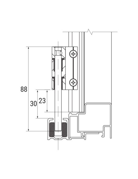 09033CATINF - Paumelle inférieure pour volets à battant plein, en aluminium - 45 mm