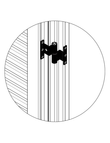 2083DX - Charnière pour troisième vantail droit, réglage vertical - H2S