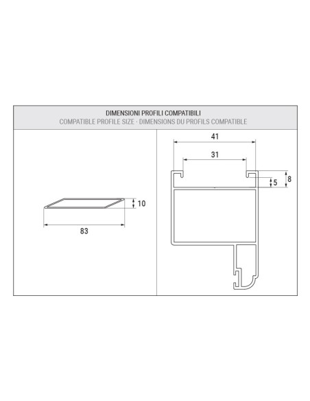 3612 - Lattes pour volets, lamelles fixes - 83 x 10 mm - Rainure 31 mm