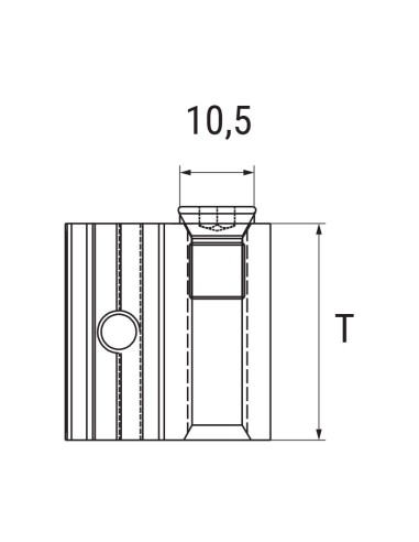 CA1327-141 - Butée de fixation lg. 14,1 mm avec trou M6