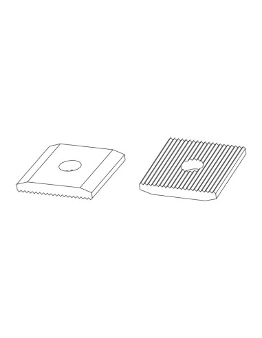 1062 - ROSETTA 40X40 mm con FORO 11 mm ALLUMINIO GREZZO