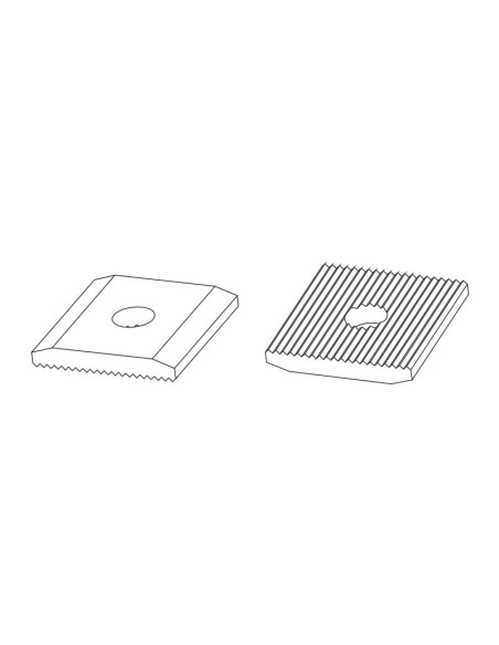 1062 - ROSETTA 40X40 mm con FORO 11 mm ALLUMINIO GREZZO