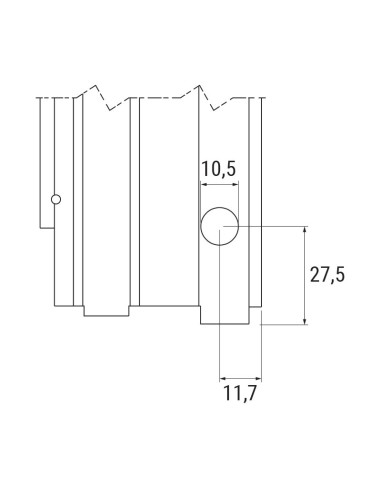 CA1327-361 - Butée de fixation lg. 14,1 mm avec deux trous M6