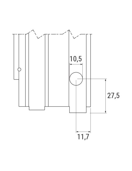 CA1327-765 - Butée de fixation lg. 76,5 mm avec deux trous M6