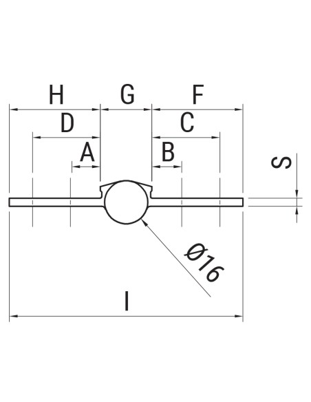 AG - Hinge for indoor aluminium/wood doors - 3+3 holes