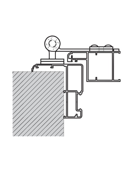 2120 - Gond sur plaque 20 x 03 mm avec axe amovible - Déport   24 mm