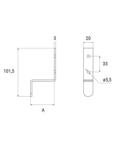 5019 - Limitatore di chiusura persiane genovese A 50mm
