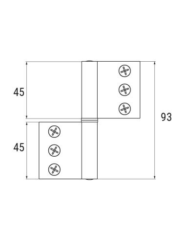 AP045 - Hinge for rounded edge internal aluminium doors