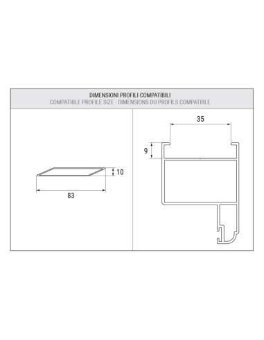 3634 - Coppia barre pretranciato L 6500 mm, cava 35 mm
