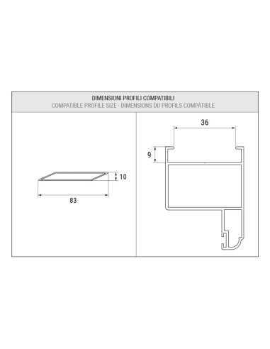 3635 - Lattes pour volets, lamelles fixes - 83 x 10 mm - Rainure 36 mm