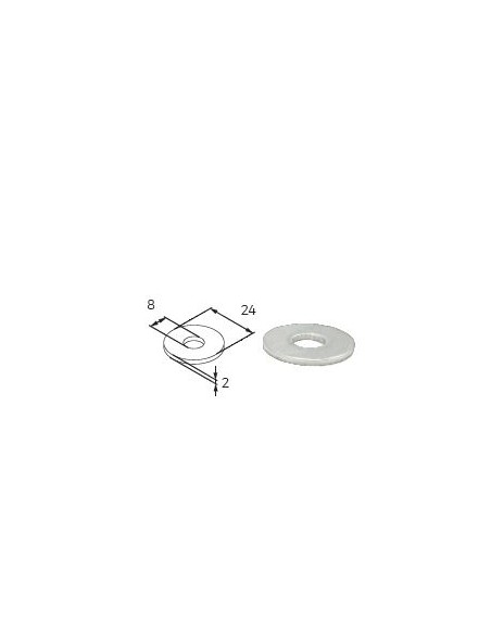 HE-RO08X24 - RONDELLA 8X24X2 INOX PER MORSETTO M8